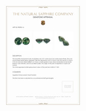 7.21 Ct.Tw.Total Carat Weight Bluish Green Sapphire Pair from Ceylon (Sri Lanka) Appraisal