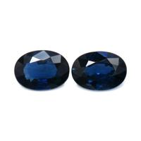 1.95 Ct.Tw.Total Carat Weight Blue Sapphire Pair from Thailand Video
