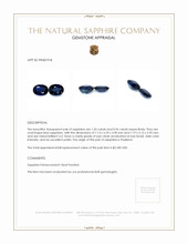2.31 Ct.Tw.Total Carat Weight Blue Sapphire Pair from Thailand Appraisal