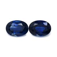 2.09 Ct.Tw.Total Carat Weight Blue Sapphire Pair from Thailand Video