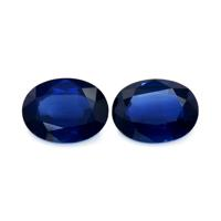 2.57 Ct.Tw.Total Carat Weight Blue Sapphire Pair from Thailand Video