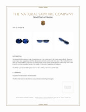 3.06 Ct.Tw.Total Carat Weight Blue Sapphire Pair from Thailand Appraisal