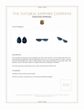 1.45 Ct.Tw.Total Carat Weight Blue Sapphire Pair from Thailand Appraisal