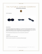 3.55 Ct.Tw.Total Carat Weight Blue Sapphire Pair from Thailand Appraisal