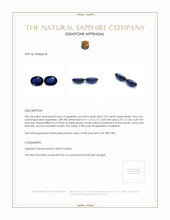1.96 Ct.Tw.Total Carat Weight Blue Sapphire Pair from Thailand Appraisal