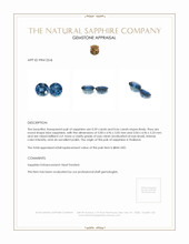 1.25&nbsp;Ct.Tw.Total Carat Weight Blue Sapphire Pair from Thailand Appraisal