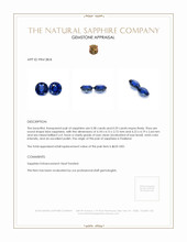 0.77 Ct.Tw.Total Carat Weight Blue Sapphire Pair from Thailand Appraisal