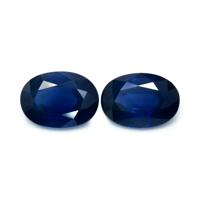 1.60 Ct.Tw.Total Carat Weight Blue Sapphire Pair from Thailand Video