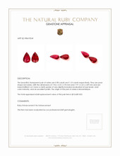 2.08 Ct.Tw.Total Carat Weight Ruby Pair from Mozambique Appraisal