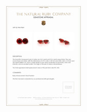 1.19 Ct.Tw.Total Carat Weight Ruby Pair from Mozambique Appraisal