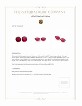 1.10 Ct.Tw.Total Carat Weight Ruby Pair from Mozambique Appraisal