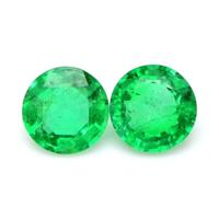 Pave Emerald Earring 2.91&nbsp;Ct.Tw.Total Carat Weight, 18K White Gold Combination Stone
