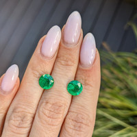 3.23 Ct.Tw.Total Carat Weight Emerald Pair from Brazil Life Style