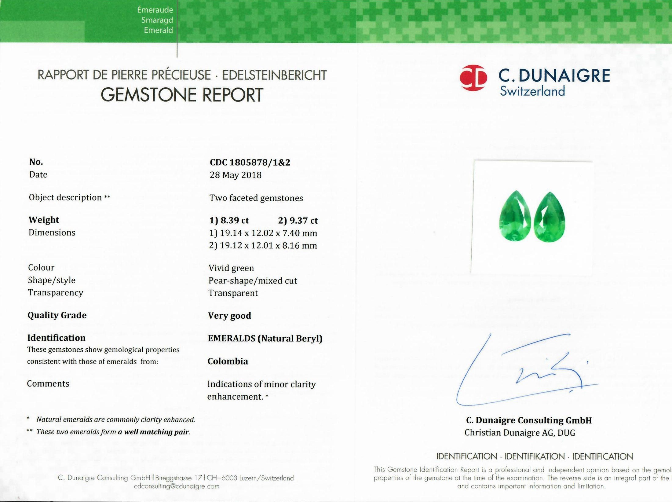 17.76 Ct.Tw. Emerald Pair from Colombia
