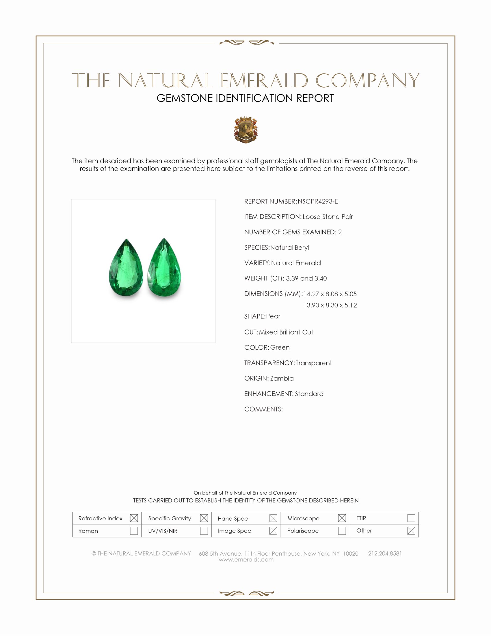 6.79 Ct.Tw. Emerald Pair from Zambia
