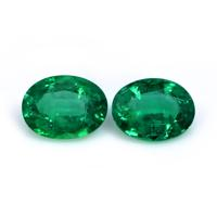 2.08 Ct.Tw.Total Carat Weight Emerald Pair from Zambia Video