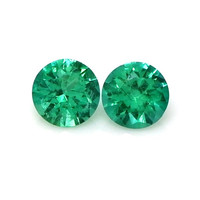0.57 Ct.Tw.Total Carat Weight Emerald Pair from Zambia Video
