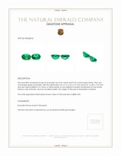 0.88 Ct.Tw.Total Carat Weight Emerald Pair from Zambia Appraisal