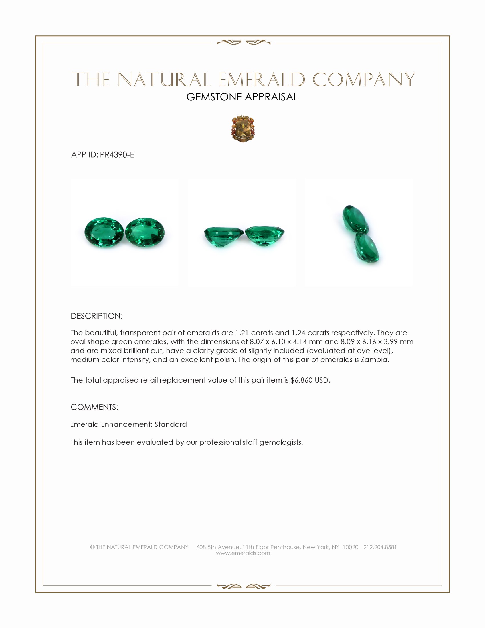 2.45 Ct.Tw. Emerald Pair from Zambia