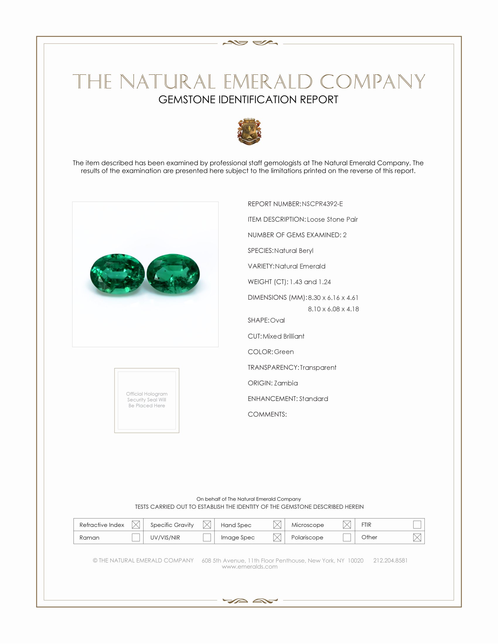 2.67 Ct.Tw. Emerald Pair from Zambia