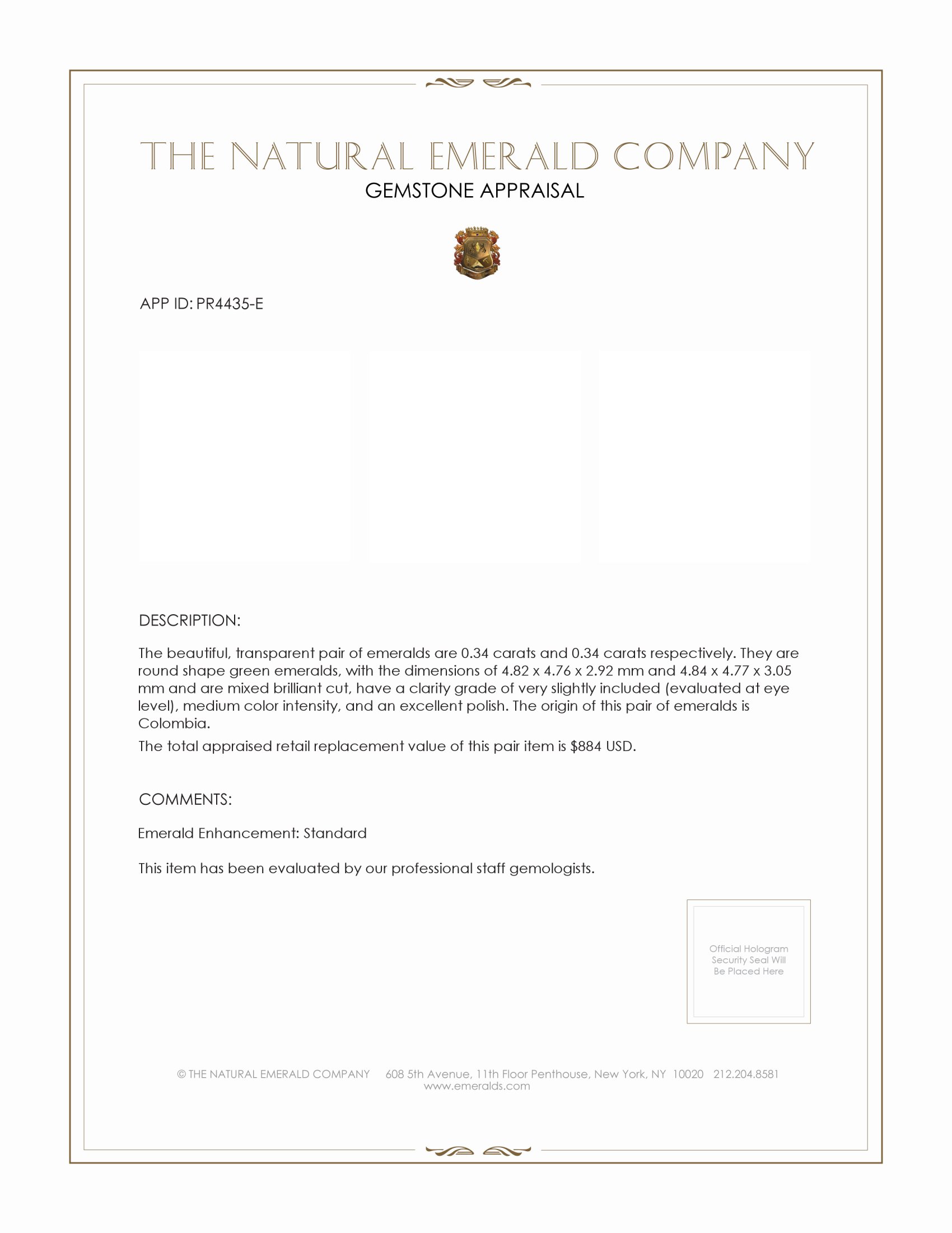 0.68 Ct.Tw. Emerald Pair from Colombia