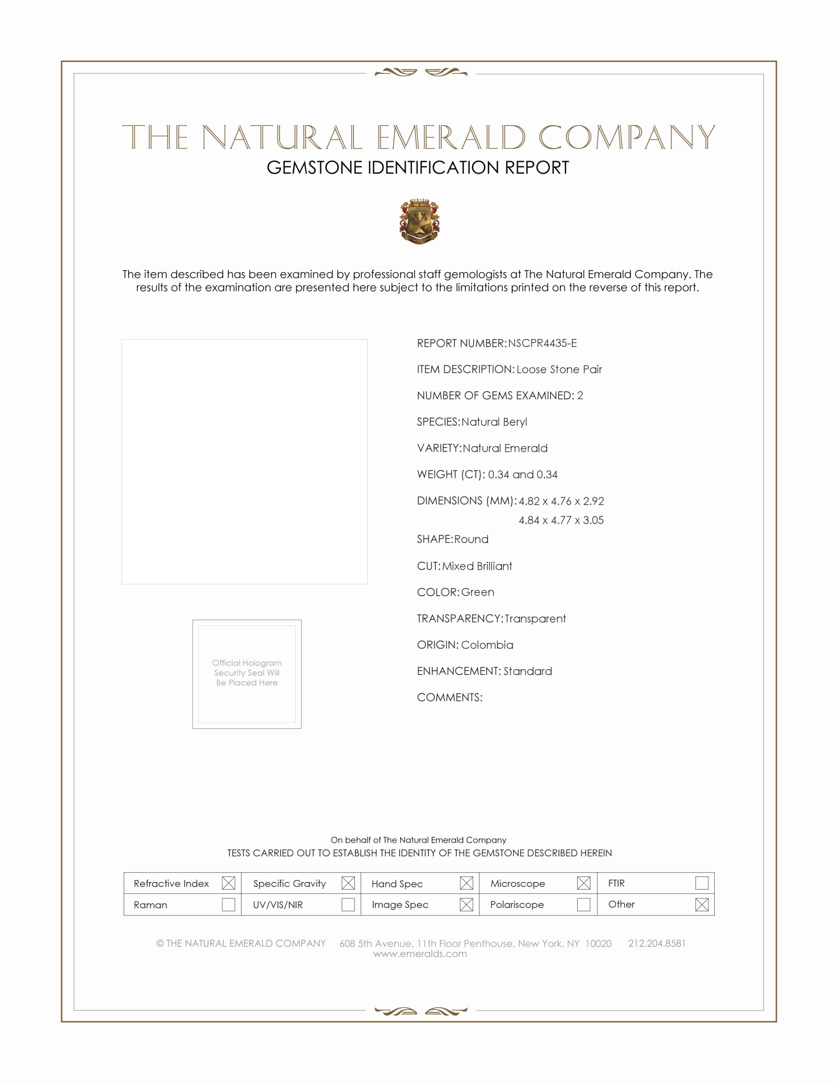 0.68 Ct.Tw. Emerald Pair from Colombia