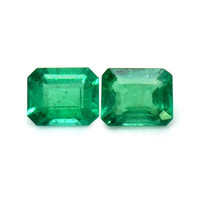 0.74 Ct.Tw.Total Carat Weight Emerald Pair from Zambia Video
