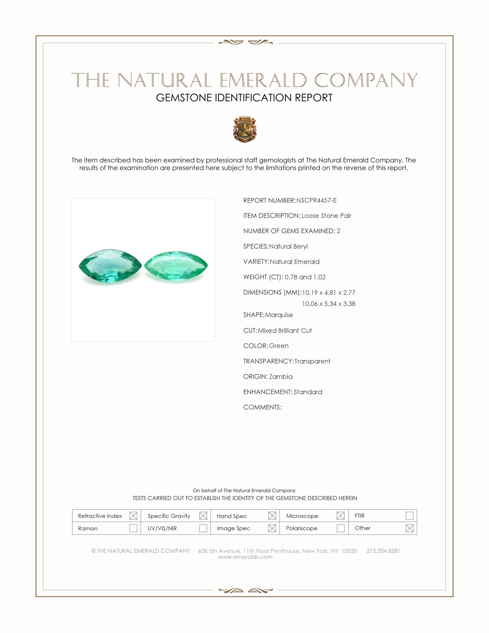 1.80 Ct.Tw. Emerald Pair from Zambia