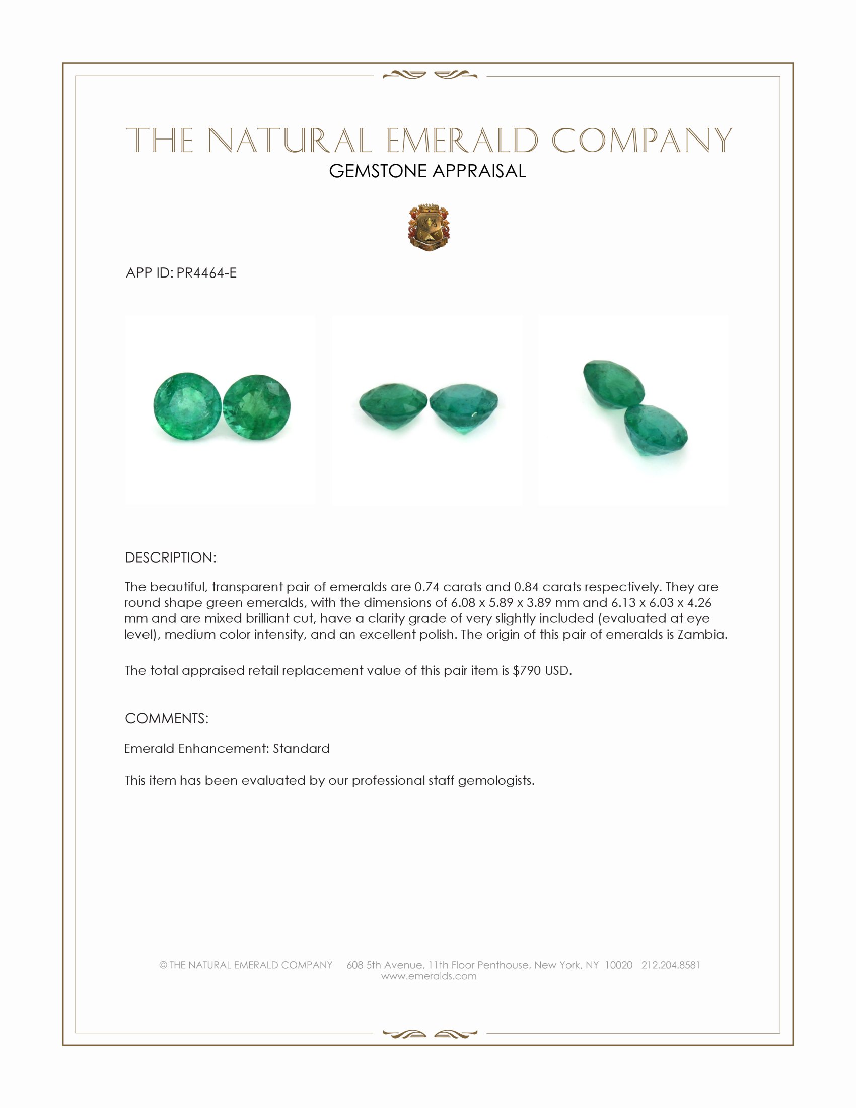 1.58 Ct.Tw. Emerald Pair from Zambia