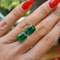 6.28 Ct.Tw.Total Carat Weight Emerald Pair from Zambia Life Style