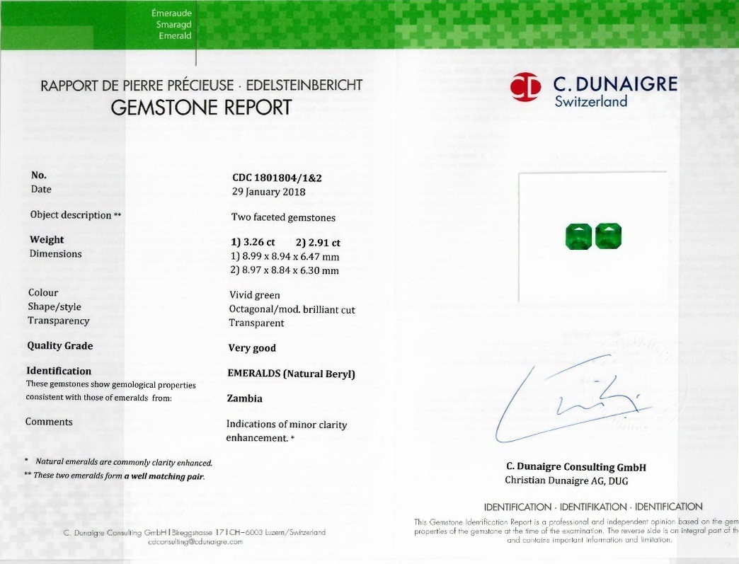 6.17 Ct.Tw. Emerald Pair from Zambia