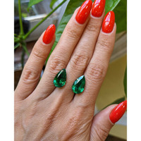 8.63 Ct.Tw.Total Carat Weight Emerald Pair from Zambia Life Style