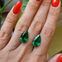 8.63 Ct.Tw.Total Carat Weight Emerald Pair from Zambia Life Style