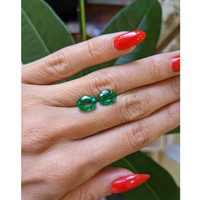 3.32 Ct.Tw.Total Carat Weight Emerald Pair from Zambia Life Style