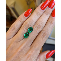 3.00 Ct.Tw.Total Carat Weight Emerald Pair from Zambia Life Style