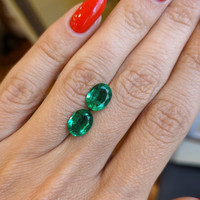 3.00 Ct.Tw.Total Carat Weight Emerald Pair from Zambia Life Style