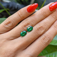 2.22 Ct.Tw.Total Carat Weight Emerald Pair from Zambia Life Style