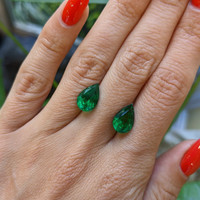 5.46 Ct.Tw.Total Carat Weight Emerald Pair from Zambia Life Style