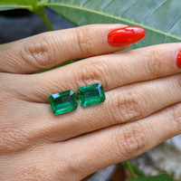5.62 Ct.Tw.Total Carat Weight Emerald Pair from Zambia Life Style