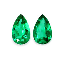 Studs Emerald Earring 3.38 Ct.Tw.Total Carat Weight, 18K White Gold Combination Stone