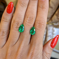 3.38 Ct.Tw.Total Carat Weight Emerald Pair from Colombia Life Style