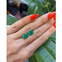 4.59 Ct.Tw.Total Carat Weight Emerald Pair from Zambia Life Style