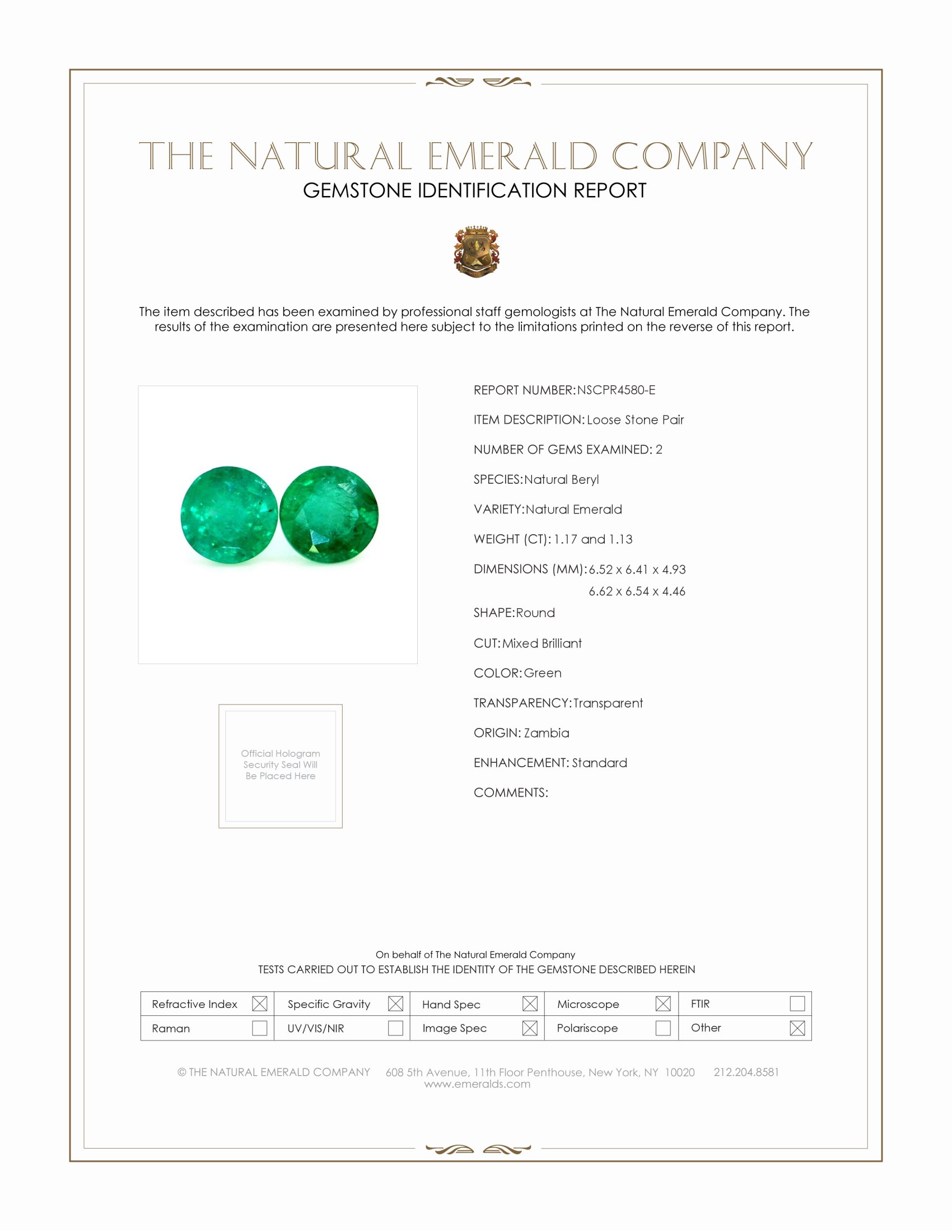 2.30 Ct.Tw. Emerald Pair from Zambia