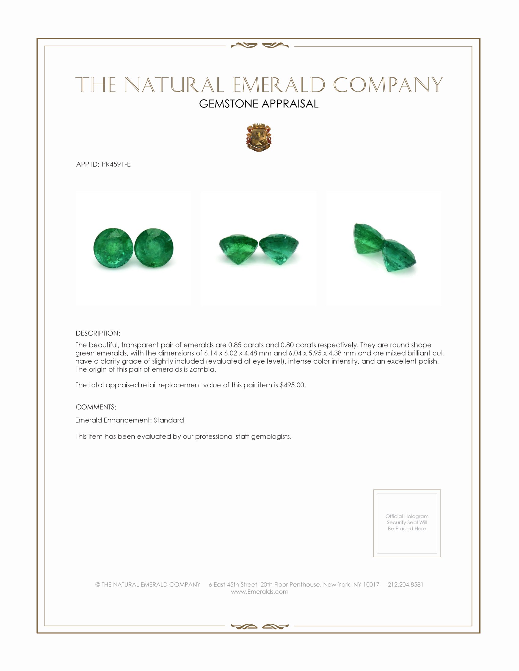 1.65 Ct.Tw. Emerald Pair from Zambia