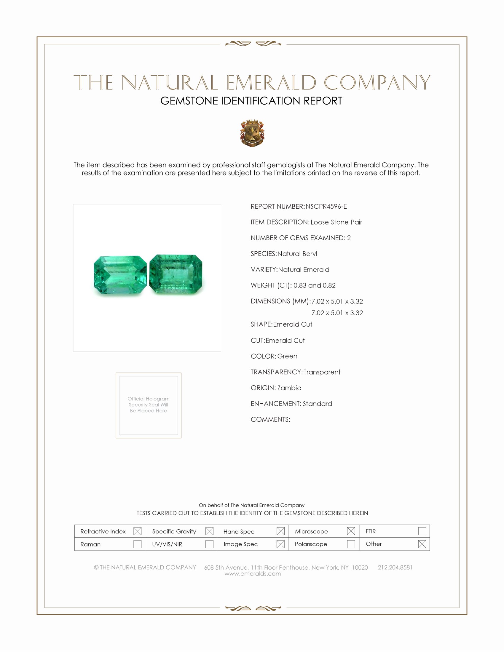 1.65 Ct.Tw. Emerald Pair from Zambia