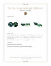 2.08 Ct.Tw.Total Carat Weight Bluish Green Sapphire Pair from Ceylon (Sri Lanka) Appraisal