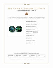 2.08 Ct.Tw.Total Carat Weight Bluish Green Sapphire Pair from Ceylon (Sri Lanka) Scan Report