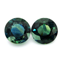 2.08&nbsp;Ct.Tw.Total Carat Weight Bluish Green Sapphire Pair from Ceylon (Sri Lanka) Video
