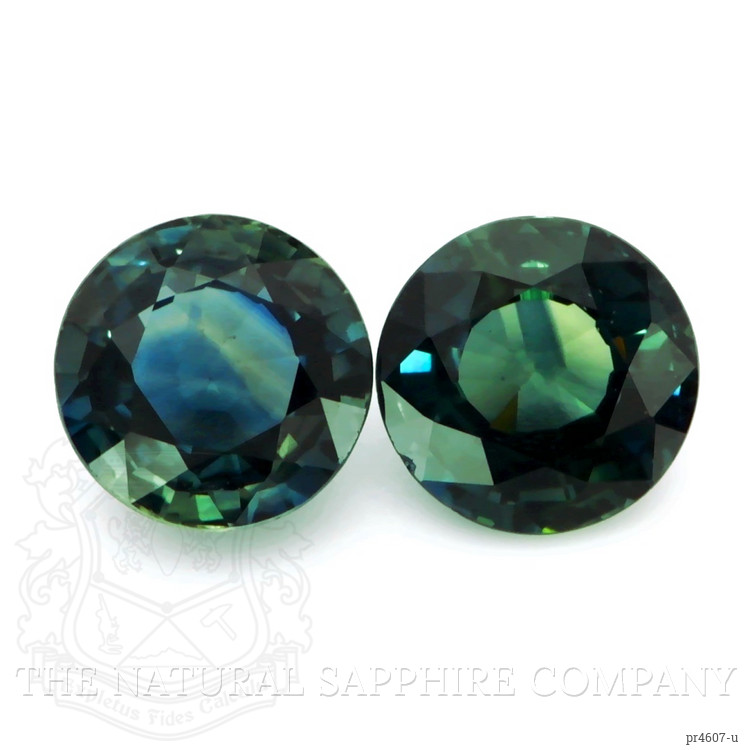 2.08 Ct.Tw. Bluish Green Sapphire Pair from Ceylon (Sri Lanka)