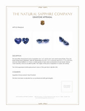3.27 Ct.Tw.Total Carat Weight Blue Sapphire Pair from Ceylon (Sri Lanka) Appraisal